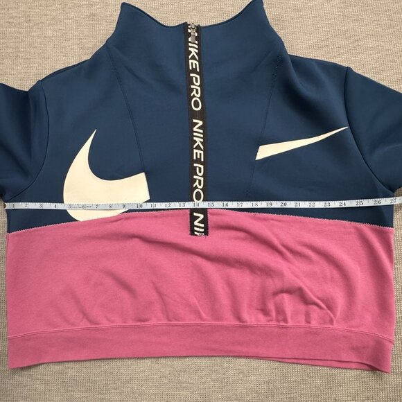Nike Pro Womens 1X Colorblock Get Fit Icon Clash Half-Zip Training Sweatshirt - Picture 10 of 15